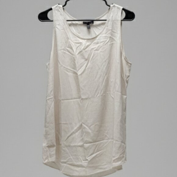 Eileen Fisher 100% Silk Tank, Cream, Size Large - Picture 1 of 5